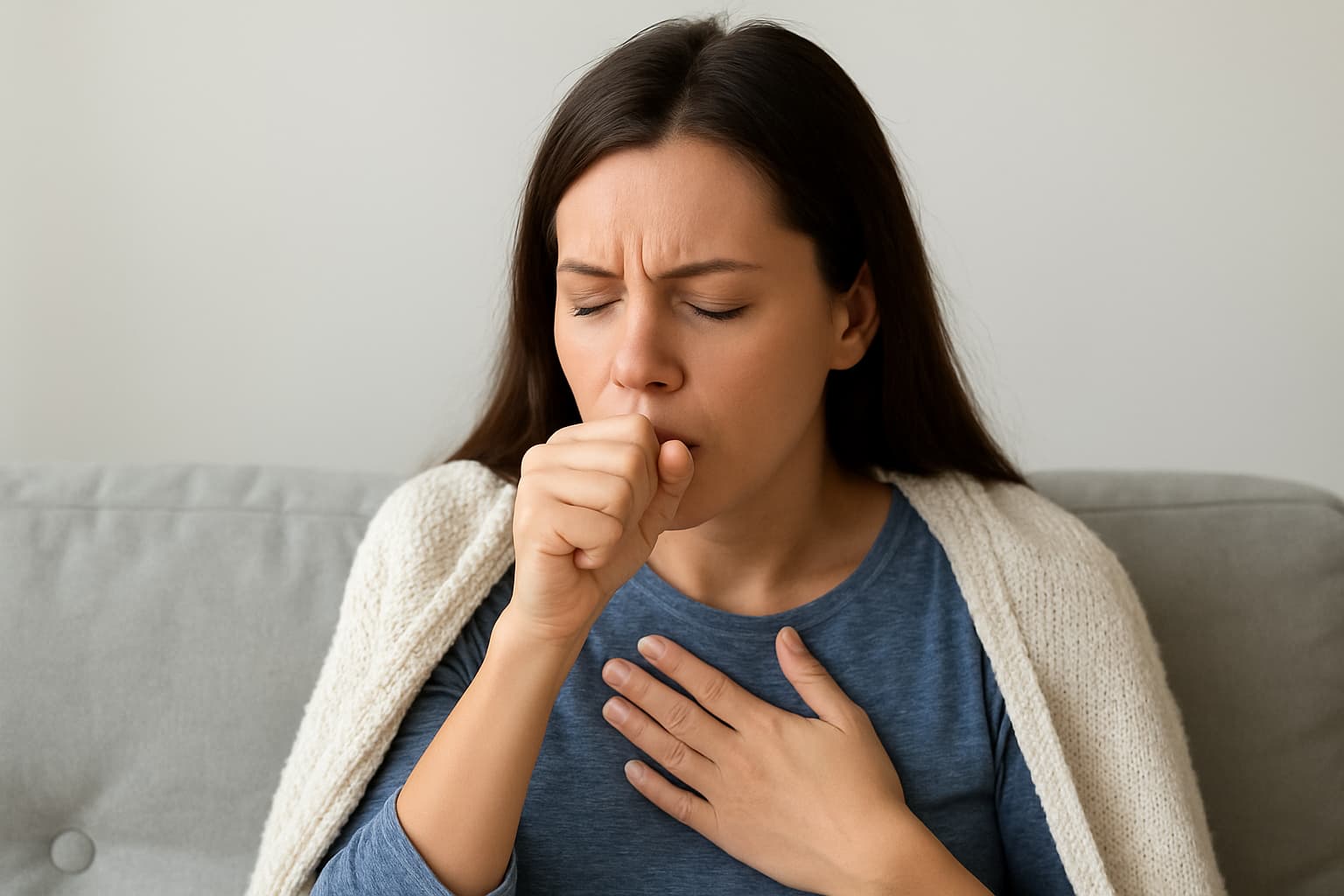 खांसी का इलाज – खांसती हुई लड़की, गले में दर्द और खांसी से परेशान महिला | Cough Treatment Home Remedies in Hindi